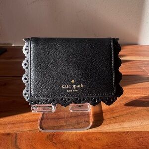 Kate Spade Black Scalloped Wallet